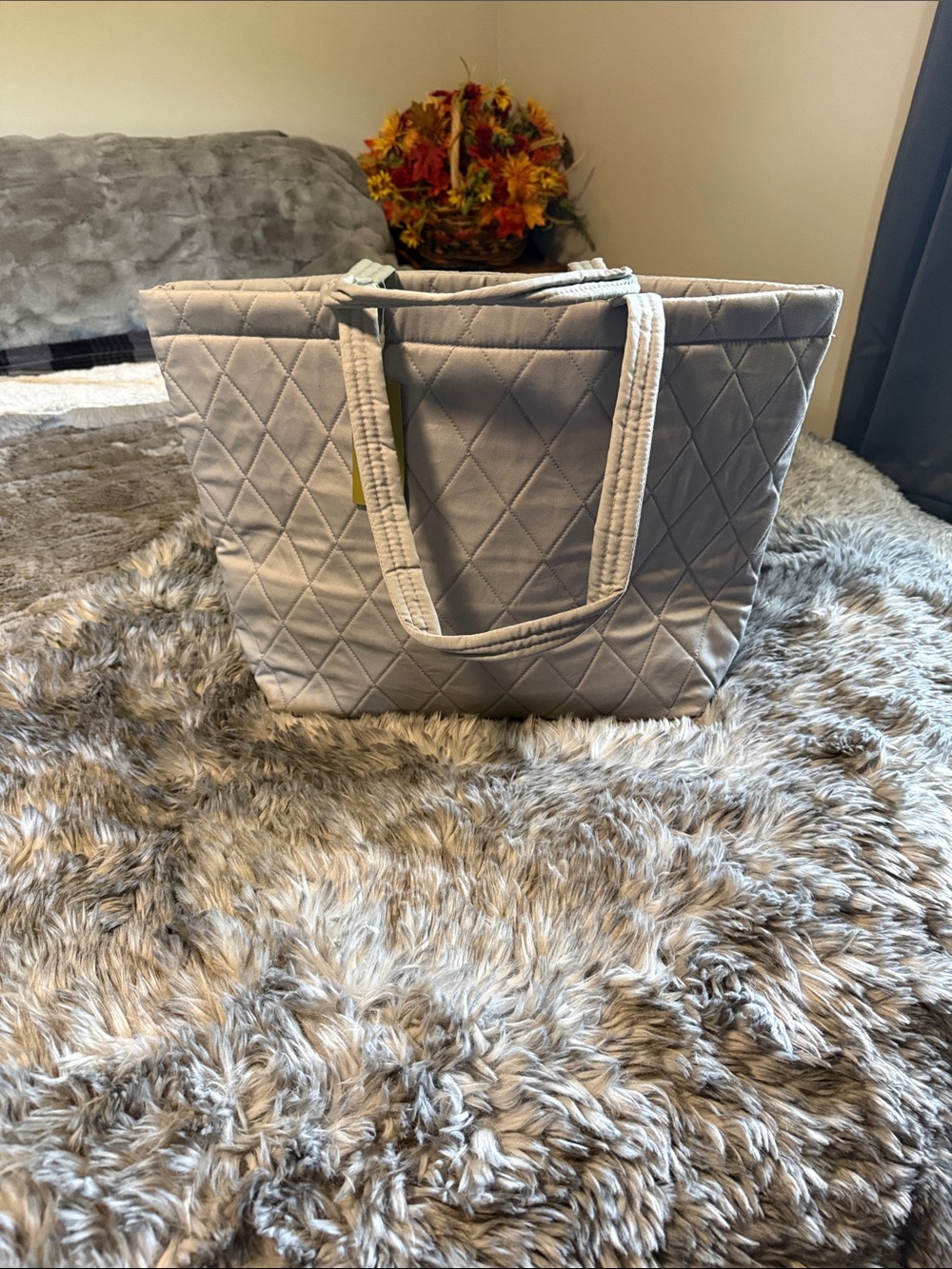 Vera Bradley Quilted Light Gray Tote